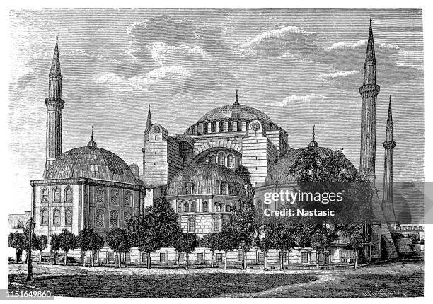 istanbul, basilika hagia sophia - hagia sophia stock-grafiken, -clipart, -cartoons und -symbole