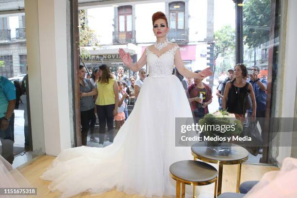 Carmen Campuzano during a performance as part of an event at the Rafael Hernandez' Store on May 25, 2019 in Mexico City, Mexico.