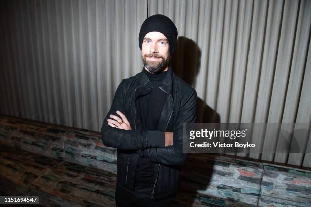 Jack Dorsey attends the cocktail party hosted by Chrome Hearts X Jordan Barrett at La Maison Du Caviar on June 22, 2019 in Paris, France.