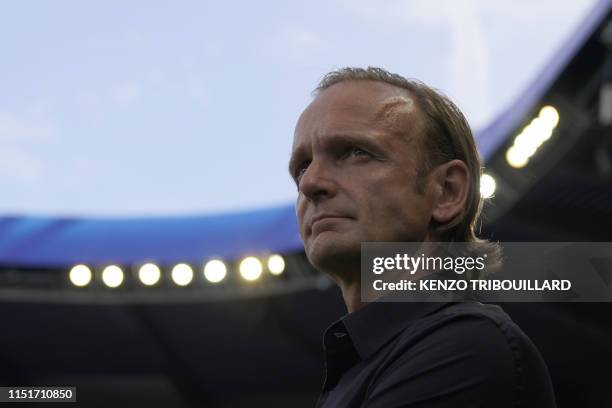 Canada's coach Kenneth Heiner-Moller is seen ahead of the France 2019 Women's World Cup round of sixteen football match between Sweden and Canada, on...