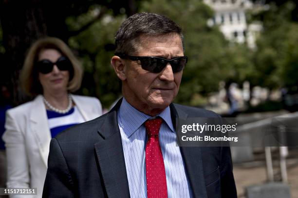 Michael Flynn, former U.S. National security adviser, exits federal court in Washington, D.C., U.S., on Monday, June 24, 2019. Flynn may have a...