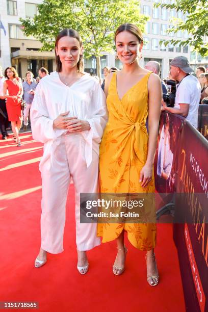 German actress Peri Baumeister and German actress Janina Uhse attend the "Traumfabrik" Movie Premiere on June 24, 2019 in Berlin, Germany.