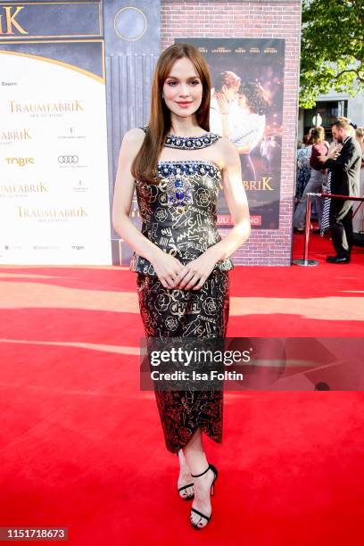 German actress Emilia Schuele attends the "Traumfabrik" Movie Premiere on June 24, 2019 in Berlin, Germany.