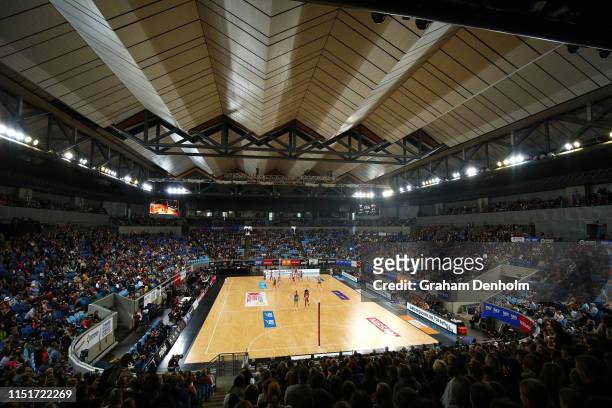 General view during the round 5 Super Netball match between the Vixens and the Swifts at Margaret Court Arena on May 26, 2019 in Melbourne, Australia.