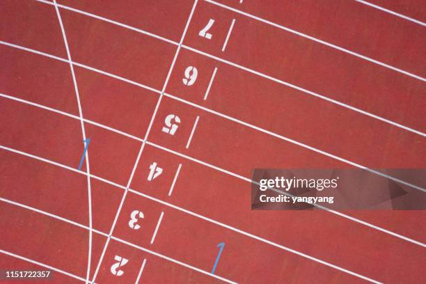 start running track in sport field - race track texture stock pictures, royalty-free photos & images