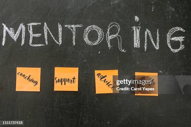 mentoring text in blackboard - mentor stock-fotos und bilder