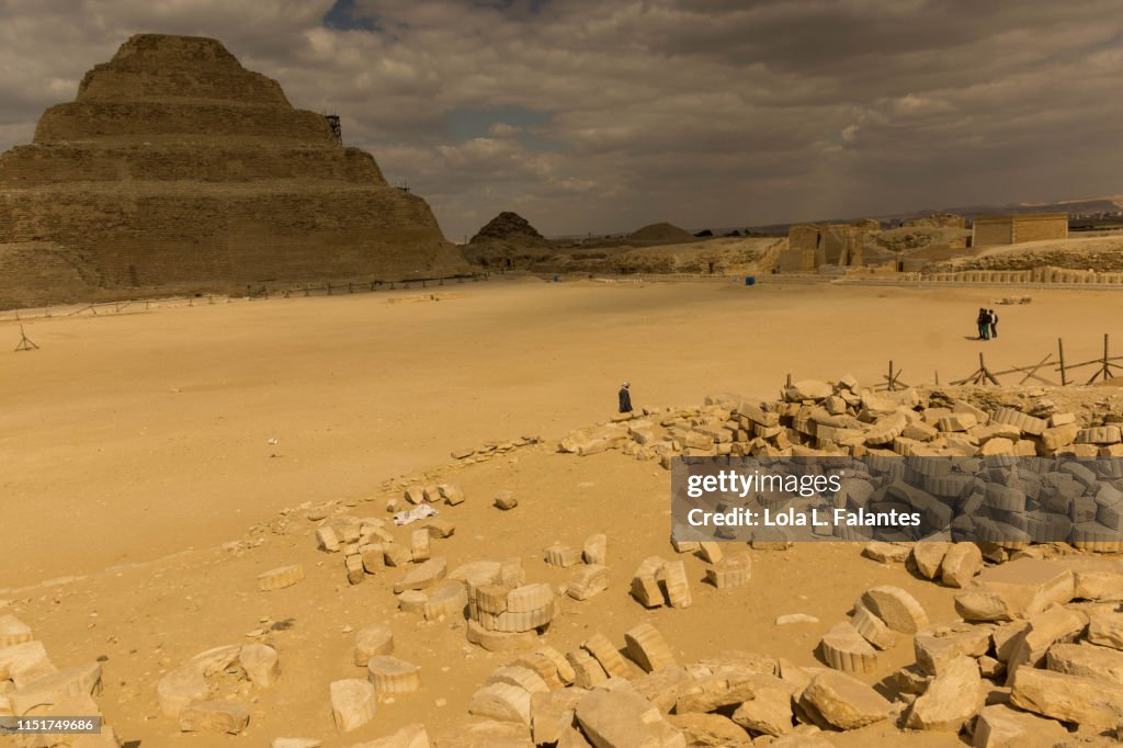 Clouds and shadow over the Step pyramid of Djoser. Saqqara