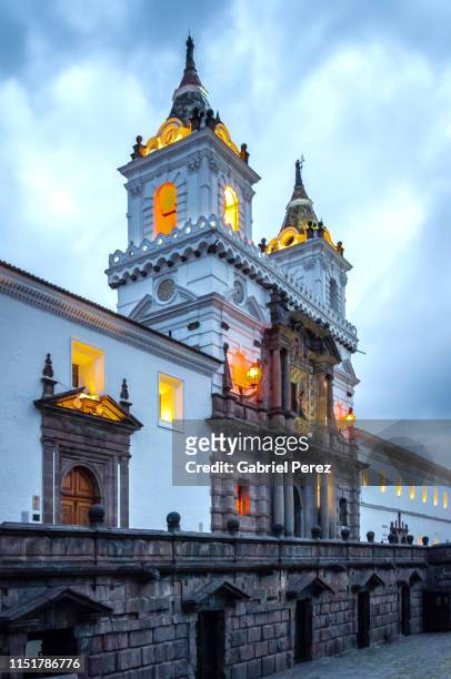the church and monastery of st. francis, quito - quito stock pictures, royalty-free photos & images