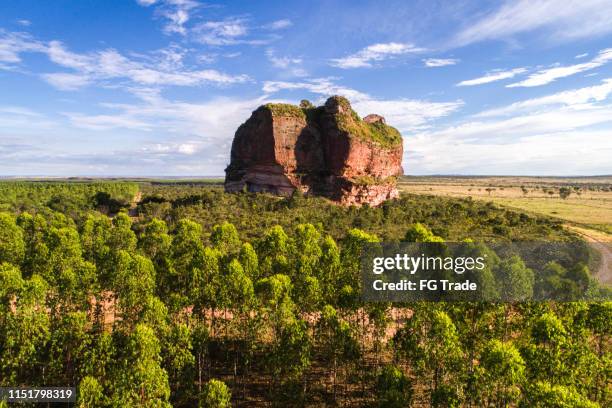 high angle view of pedra furada hill in jalapão state park, tocantins - tocantins stock pictures, royalty-free photos & images