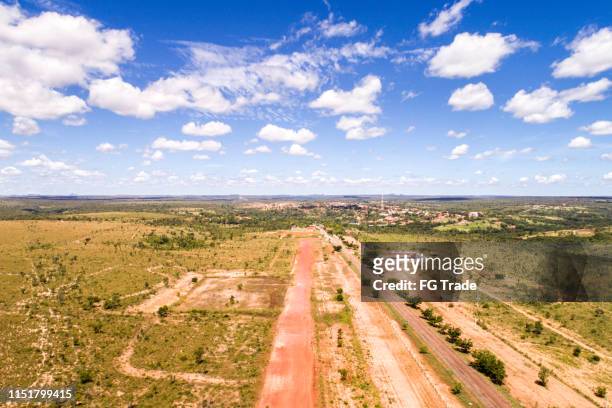 high angle view of the landscape of cerrado in tocantins, brazil - tocantins stock pictures, royalty-free photos & images