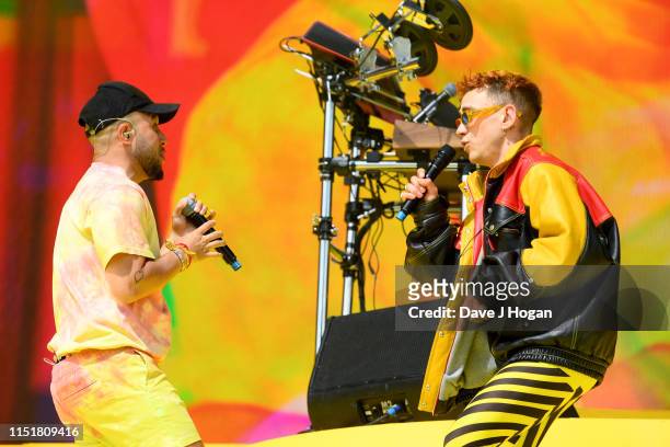 Olly Alexander performs with Jax Jones at the Radio 1 Big Weekend at Stewart Park on May 26, 2019 in Middlesbrough, England.