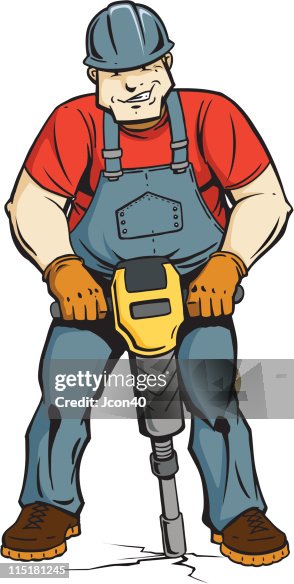 Construction Worker With Jackhammer Construction Worker With Jackhammer