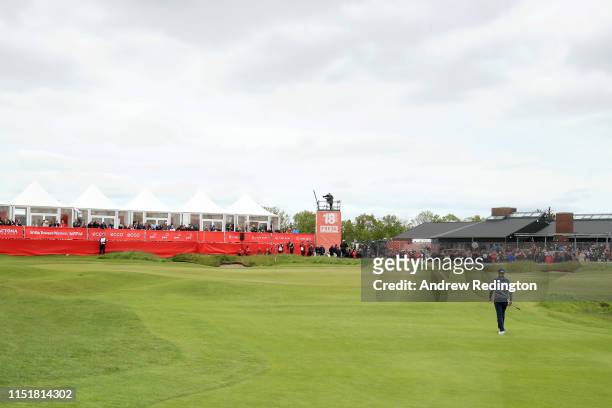 Bernd Wiesberger of Austria walks up to the 18th tee box during Day Four of the Made in Denmark at Himmerland Golf and Spa Resort on May 26, 2019 in...