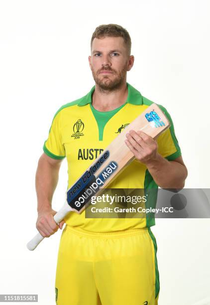 Aaron Finch of Australia poses for a portrait prior to the ICC Cricket World Cup 2019 at on May 26, 2019 in Southampton, England.