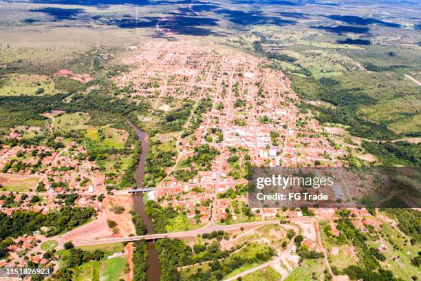 high angle view of the landscape of cerrado in tocantins, brazil - tocantins stock pictures, royalty-free photos & images