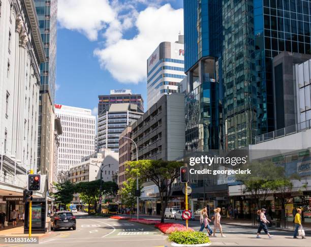 el centro de la ciudad de wellington - wellington fotografías e imágenes de stock