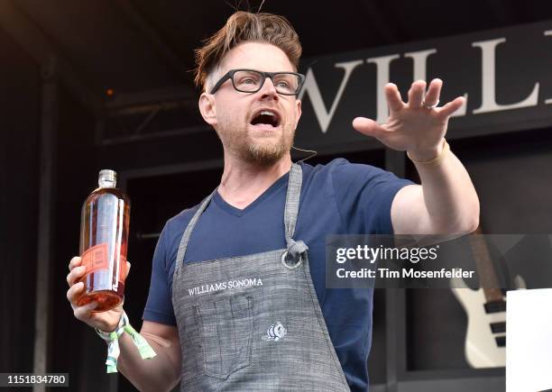 Richard Blais gives a cooking demonstration during BottleRock Napa Valley 2019 at Napa Valley Expo on May 25, 2019 in Napa, California.