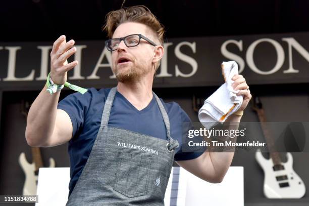 Richard Blais gives a cooking demonstration during BottleRock Napa Valley 2019 at Napa Valley Expo on May 25, 2019 in Napa, California.