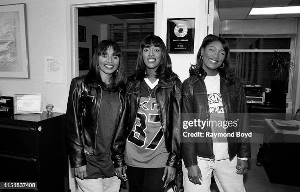 Singers Lelee, Coko and Taj from SWV poses for photos at WGCI-FM radio in Chicago, Illinois in April 1996.