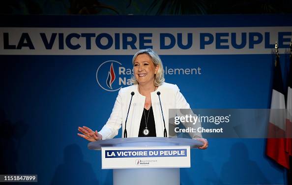 Marine Le Pen And Jordan Bardella Hold Their Electoral Evening In Paris Marine Le Pen And Jordan Bardella Hold Their Electoral Evening In Paris