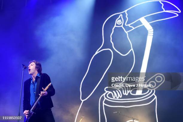 Van McCann of Catfish And The Bottlemen performs at the Radio 1 Big Weekend at Stewart Park on May 26, 2019 in Middlesbrough, England.