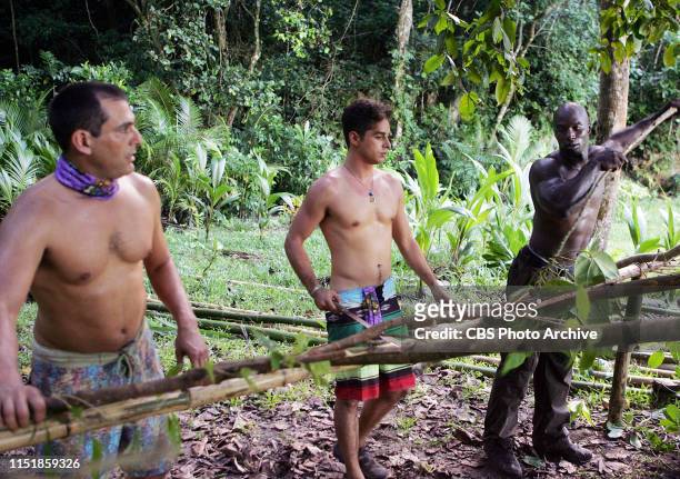 Ozzy Lusth and James Clement, during the first episode of "Survivor: Micronesia - Fans vs. Favorites."