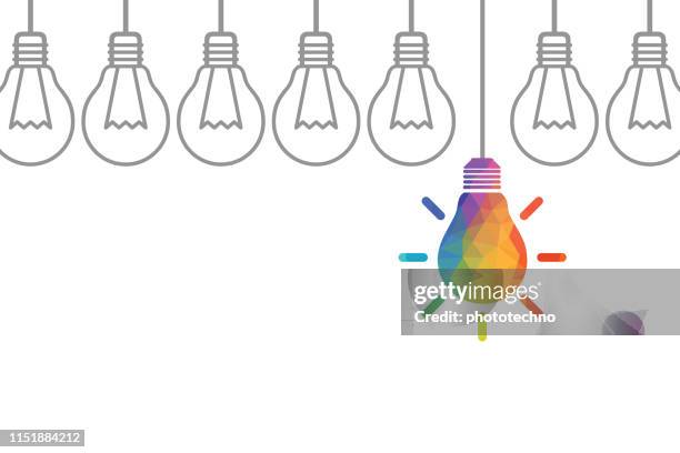 creative idea concepts with light bulb - multiple computers stock illustrations