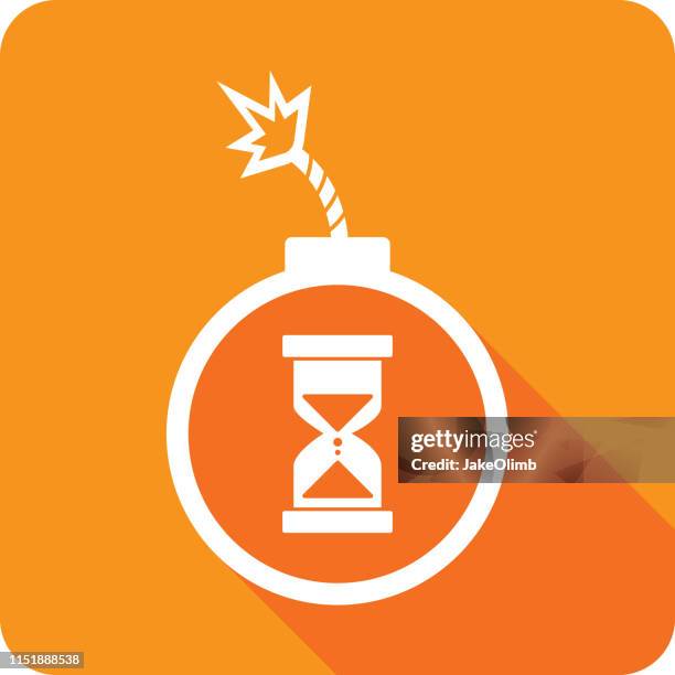 time bomb hour glass icon silhouette - dynamite stock illustrations