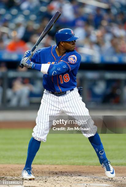 Rajai Davis of the New York Mets in action against the Detroit Tigers at Citi Field on May 24, 2019 in New York City. The Tigers defeated the Mets...