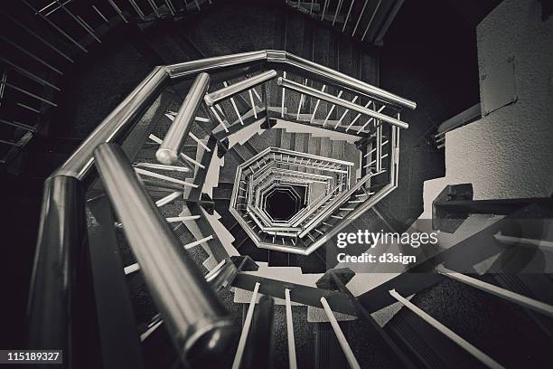 endless spiral staircase - stairway to heaven stock pictures, royalty-free photos & images