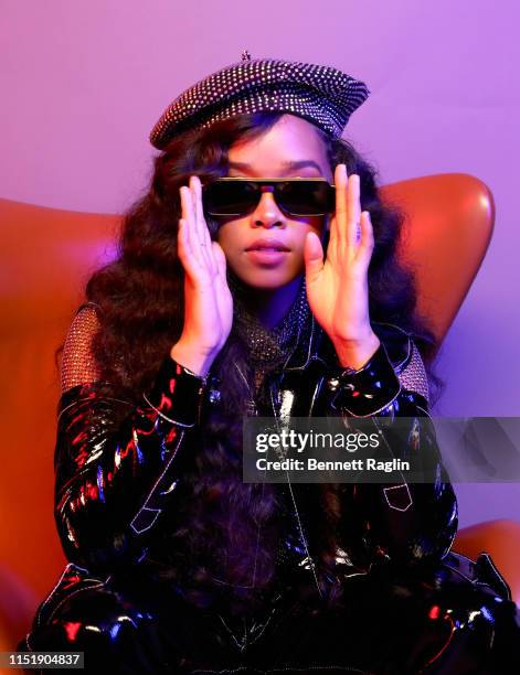 Poses for a portrait during the BET Awards 2019 at Microsoft Theater on June 23, 2019 in Los Angeles, California.