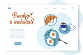 B&B hotel vector landing page template