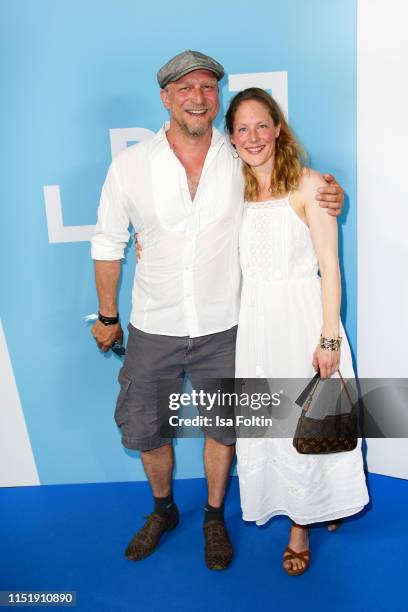 Matthias Komm and his wife German actress essa Mittelstaedt attends the summer party of the German Producers Alliance on June 25, 2019 in Berlin,...