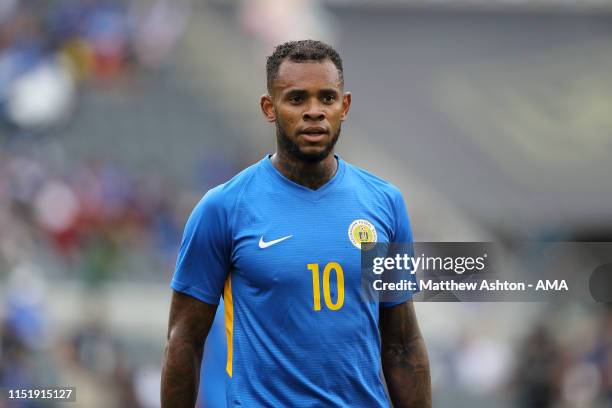 Leandro Bacuna of Curacao during the Group C 2019 CONCACAF Gold Cup fixture between Jamaica v Curacao at Banc of California Stadium on June 25, 2019...