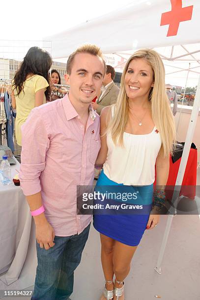 Frankie Muniz and Melanie Segal attend Melanie Segal's Red Cross Prepare LA Trend Lounge In Celebration of the MTV Movie Awards Day 1 at Luxe Hotel...