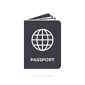 Passport Icon on white background.