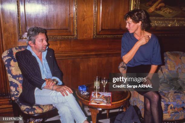 Serge Gainsbourg et Jane Birkin en 1989 à Paris, France.