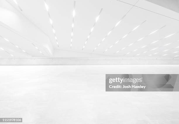 futuristic empty room, 3d rendering - shiny floor stock pictures, royalty-free photos & images