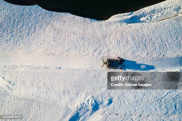 snowplow in deep snow - snowplow stock-fotos und bilder