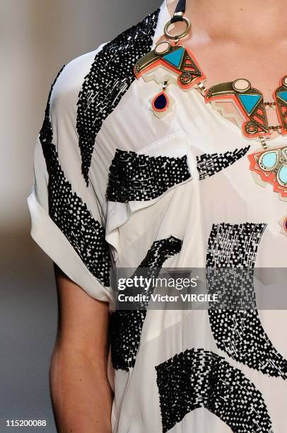 Model walks the runway during the Patachou show Ready to Wear Spring/Summer 2012 collection as part of the Rio de Janeiro Fashion Week on May 30,...
