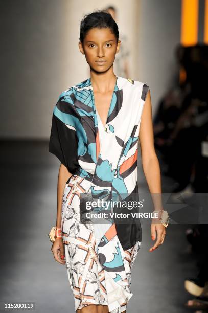 Model walks the runway during the Patachou show Ready to Wear Spring/Summer 2012 collection as part of the Rio de Janeiro Fashion Week on May 30,...