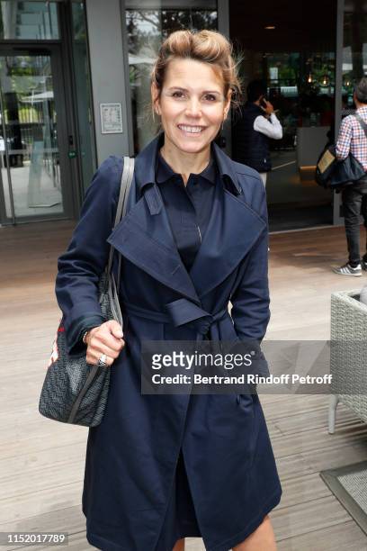 Journalist Laura Tenoudji attends the 2019 French Tennis Open - Day Two at Roland Garros on May 27, 2019 in Paris, France.