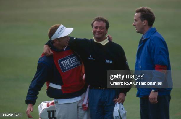 Costantino Rocca of Italy reacts on the 18th green during The 124th Open Championship held on the Old Course at St Andrews, from July 20-23,1995 in...