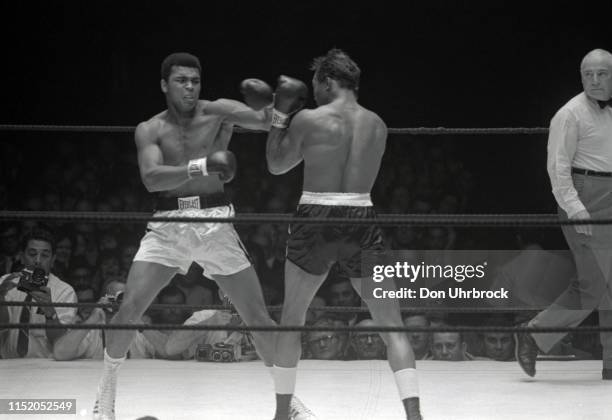 World Heavyweight Title: Muhammad Ali in action vs Cleveland Williams at Astrodome. Houston, TX CREDIT: Don Uhrbrock