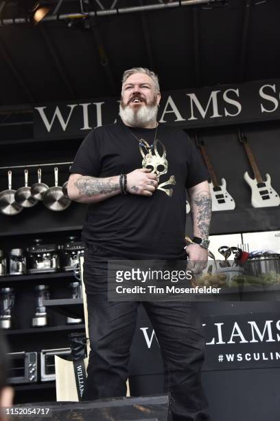 Kristian Nairn aka Hodor attends a cooking demonstration during BottleRock Napa Valley 2019 at Napa Valley Expo on May 26, 2019 in Napa, California.