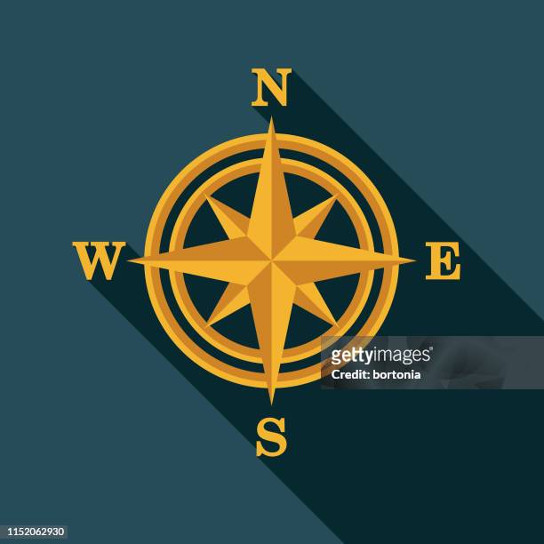 ilustrações de stock, clip art, desenhos animados e ícones de compass map icon - compass north