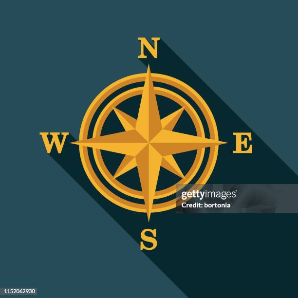 compass map icon - canada square stock illustrations