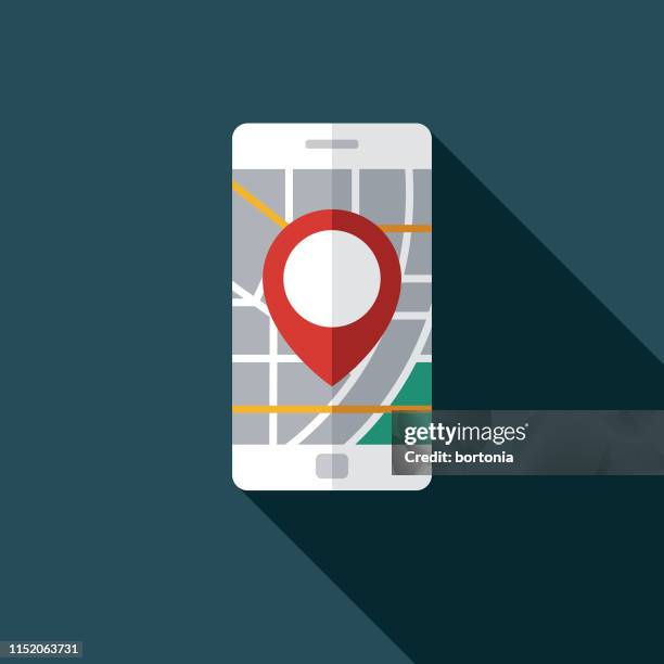 gps app map icon - shadow following stock illustrations