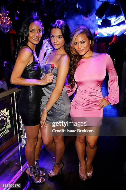 Sanya Hughes Antoinette Nikprelaj and Daphne Joy, Mermaids of "Pirates Of The Caribbean: On Stranger Tides" host at Chateau Nightclub & Gardens on...