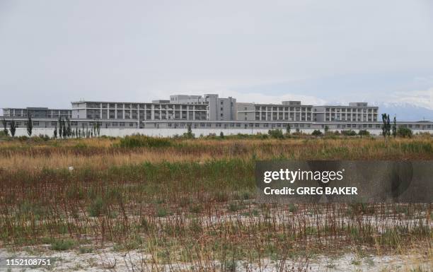 This photo taken on June 4, 2019 shows a facility believed to be a re-education camp where mostly Muslim ethnic minorities are detained, north of...